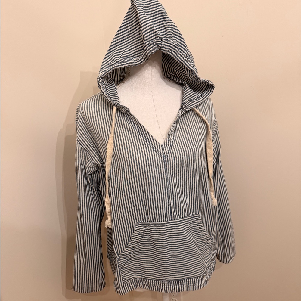 Current/Elliott Navy and White Striped Hoodie